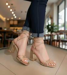 Women Heeled Sandals - 金色 - 查看 1