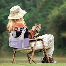 1pc Breathable Cat Backpack, Transparent Large Capacity Modular Cat Outdoor Bag, Foldable Pet Cat Carrier Backpack, Convenient And Quick, Suitable For Cats, Dogs And Other Pets Outdoor Use, Also Can Be Used For Outdoor Vehicles - Multicolor - View 12