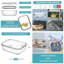 5Pack 22oz Glass Storage Containers With Lids, Glass Meal Prep Food Container Sets With Snap Airtight Lids Microwave, Oven, Freezer And Dishwasher - 5 gói 22oz - Xem 1