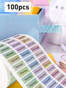 Custom Waterproof Stickers, Personalized Name Labels With Colorful Background For Kids School Supplies And Office Essentials - Style 1 - View 9
