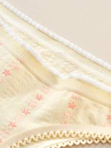 5pcs Women's Panties Set, Minimalist Cute Cotton Panties, Floral Hollow-Out Thong - Multicolor - View 10