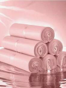 10/20/30/50 piezas Bolsas de embalaje de polietileno resistentes al agua de color rosa claro, bolsas multiusos sencillas, adecuadas para la escuela, la oficina, el envío y el reenvío de regreso a la escuela