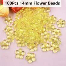 100Pcs 14mm Multicolor Spacer Loose Beads With Hole Flower Shape Handmade Material - 100 hạt cánh hoa 14mm - Xem 15