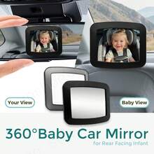 1pc 360 Degree Panoramic Baby Car Rearview Mirror, Suitable For Rear-Facing Babies, Wide And Clear View, Car Rearview Baby Child Reversing Mirror - Multicolor - View 3