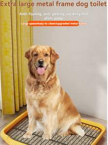 Large Size Iron Wire Pet Toilet, Double-Layer Separation, Prevent Paw Stepping On Feces, Washable - Multicolor - View 5