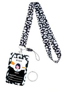 1条粉色豹纹教师挂绳，带证件卡套、手机绳、钥匙圈，可爱粉色涤纶材质，可作钥匙带，是送给女性、教师、学生、员工的绝佳礼物，也可作钱包、迷你钱包、手拿包、卡包使用。 - 彩色 - 查看 10