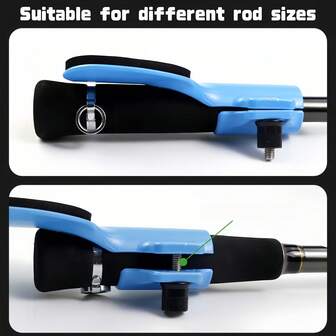 Heavy Duty Fishing Rod Holder With Ergonomic Arm - Sturdy Base For Stability, Compatible With Spinning/Baitcast Reels, Quick Release Locking Mechanism - Suitable For Beach, Shoreline, Pier, Boat Fishing - Ideal Gift For Fishing Enthusiasts (Blue/Black) - Compatible With Single-Handed And Double-Handed Rods, Fishing Rod Handles, Fishing Rod Storage Racks, Fishing Rod Belt Holders, Boat Fishing Rod Holders, Fishing Rod Protectors