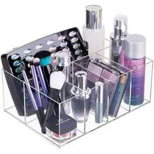 InterDesign Cabinet to Hold Makeup Beauty Products Hair Accessories – 5 Compartments, Clear Clarity Cosmetic & Vanity Organizer, 5 Section, White(Transparente) - Multicolor - Ver 3