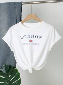 Casual Versatile Solid Color Crew Neck Short Sleeve T-Shirt - White - View 1