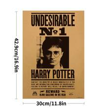 Harry Potter 7 张哈利波特海报，通缉系列，经典哈利波特电影及周边海报，日报风格，装饰画，可用于 DIY 相框背景、走廊、卧室、办公室、客厅墙面装饰 [官方授权] - 彩色 - 查看 5