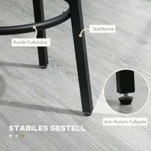 Set Of 2 HOMCOM Bar Stools With Footrest, Industrial Style, Metal Frame, For Dining Room, Up To 120 Kg, 42 X 42 X 65 Cm, Brown - Camel - View 5