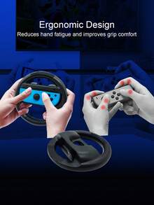 2pcs Switch OLED/Switch Controller Racing Wheel + 2pcs Grip Covers Set, Anti-Slip, Anti-Sweat, Anti-Drop, Anti-Scratch, Enhance Gaming Experience, Simulate Real Racing - Multicolor - View 6