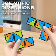 可变形魔方，空间思维训练，3D组装数学几何玩具，趣味新年礼物，男孩女孩最佳节日礼物，适合复活节、万圣节、圣诞节等节日送礼 - 百變魔尺 - 查看 4