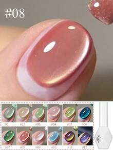 MISS SHAKA 10毫升秋冬美甲冰透明粉蓝玻璃珠猫眼凝胶指甲油超闪灯泡猫眼脚趾甲油美甲艺术美甲沙龙居家DIY美甲用品圣诞美甲 - 彩色 - 查看 22