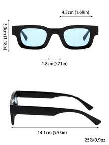 4pcs Square Men's Everyday Versatile Eyeglasses, Suitable For Riding, Street, Beach, Travel - Multicolor - View 8