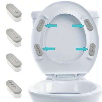 4pcs/Set Toilet Seat Covers With Strong Cushioning And Adhesive Function, Comfortable Toilet Seat Covers, Suitable For Bathroom Decoration And Autumn Decoration