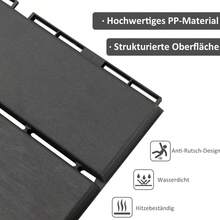 Outsunny Terrace Tiles, 9 Piece Set, Balcony Tiles, Patio And Garden Tiles, Black Plastic 30x30cm - 1 - View 4