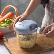 500/900ML Manual Meat Mincer Garlic Chopper Rotate Garlic Press Crusher Vegetable Onion Cutter Kitchen Cooking Accessories - Green - View 3
