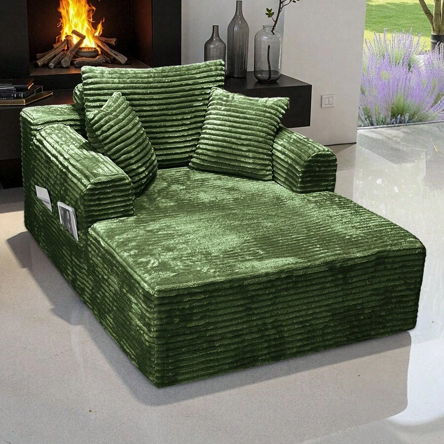 47'' Boneless Cloud Sofa Bed – Deep Seat Cushion No Assembly Required, Modern Fluffy Loveseat Couch For Living Room & Bedroom,For Small Spaces, Apartment, Movie Night - 綠色 - 查看 1
