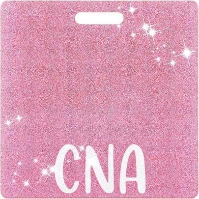 Nurse Badge Buddy, Ymapinc Pink CNA Badge Buddy Nursing CNA Cards Glitter Horizontal Identification Tags For Nurse Doctor Hospital Worker Medical Assistant
