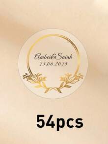 54-540 chiếc thẻ cưới cá nhân hóa trong suốt, nhãn dán quà tặng cưới hình tròn tùy chỉnh, thiết kế lá xanh, nhãn dán tên và ngày tháng cá nhân hóa, nhãn dán quà tặng cá nhân hóa hình tròn bằng PVC trong suốt chống thấm nước tùy chỉnh, trang trí, phong cách, đáng yêu, tùy chỉnh, 4x4cm, nhãn dán cho chai nước, hộp đựng, vợ, đồng nghiệp, gia đình, quà tặng độc đáo cho kỷ niệm, ngày Valentine, nhãn tiệc cưới, tình yêu vĩnh cửu - phong cách A - Xem 12