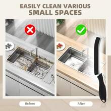 SXhyf 硬毛缝隙清洁刷 - 多功能缝隙清洁刷，浴室清洁工具，瓷砖缝隙刷，家用缝隙清洁用品，适用于厨房、窗户、车辆（3支装，绿色），旅行必备，情人节礼物，价格实惠，旅行化妆刷，女士礼物，化妆师，专业全套化妆工具 - ColorC - 查看 1