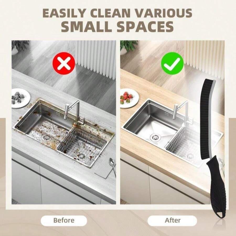 SXhyf 硬毛缝隙清洁刷 - 多功能缝隙清洁刷，浴室清洁工具，瓷砖缝隙刷，家用缝隙清洁用品，适用于厨房、窗户、车辆（3支装，绿色），旅行必备，情人节礼物，价格实惠，旅行化妆刷，女士礼物，化妆师，专业全套化妆工具 - ColorC - 查看 1