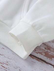 Sudadera con estampado Love Spider Sudadera con capucha, cordón y bolsillos con estampado de telaraña y corazones rosas a la moda. Sudadera para mujer cálida, cómoda y holgada. - Blanco - Ver 5