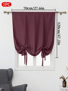 1 chiếc rèm cửa màu trơn, cản sáng tốt, có dây buộc, bảo vệ sự riêng tư, cách nhiệt, dây buộc điều chỉnh được, thiết kế kiểu túi luồn thanh treo, thích hợp cho phòng ngủ, phòng tắm, nhà bếp, phòng khách. - Nhiều màu - Xem 17