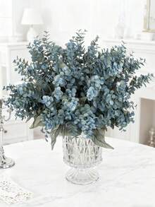 1/80 chiếc Cây giả bằng nhựa, bó hoa lá bạch đàn kích thước 12,99 inch, quà tặng mùa xuân, ngày Valentine, trang trí tiệc sinh nhật, giỏ hoa cưới, bó hoa cô dâu, trang trí nhà cửa, nhà hàng, phòng ngủ, bệ cửa sổ, trang trí bình hoa, trang trí năm mới, sân vườn ngoài trời, tựu trường, trang trí lễ hội Loy Krathong, quà tặng ngày Valentine - Màu xanh lam - Xem 1