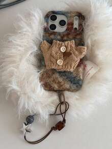 Cute Knitted Sweater Style Protective Case Compatible With Iphone 17 Pro, 17 Pro Max, 14, 16 Pro Max, Autumn/Winter - Multicolor - View 10