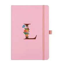 Pink Notebook For Women, 5.7\X8.3\ A5 Journal Notebook With Letter L, Dual-Sided Writing Notebook With Dividers, Cute Leather Journal For Work, Business, Schoolsss, Meetings, Travelers, Small Notebook,L - L - 查看 1