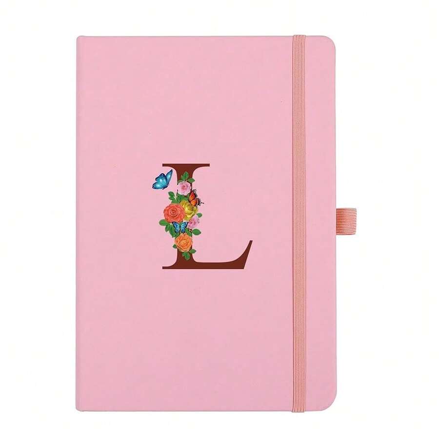 Pink Notebook For Women, 5.7\X8.3\ A5 Journal Notebook With Letter L, Dual-Sided Writing Notebook With Dividers, Cute Leather Journal For Work, Business, Schoolsss, Meetings, Travelers, Small Notebook,L - L - 查看 1
