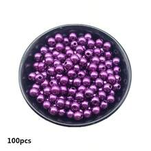 4/6/8/10mm Purple Acrylic Round Beads For Jewelry Making Mobile Phone Chain DIY Fashion Bracelet Necklace Decoration Accessories - Purple - View 4