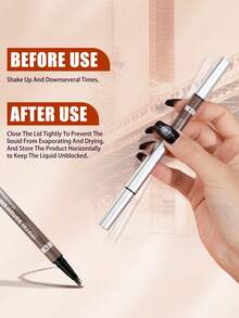 W3W 2-In-1 Eyebrow Pencil & Eyeliner, Natural Waterproof Sweat-Resistant Long-Lasting Buildable Eyebrow Pencil, Women Dual-Ended Micro-Sculpting Eyebrow Pencil, Waterproof, Creates Defined Natural Brows, With Built-In Eyebrow Brush