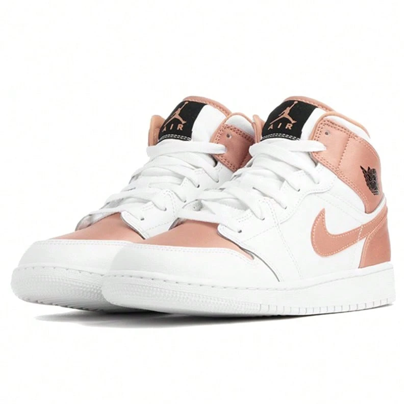 Nike Air Jordan 1 Mid (GS) Women Basketball Casual Shoes 555112-190 - Color - View 1