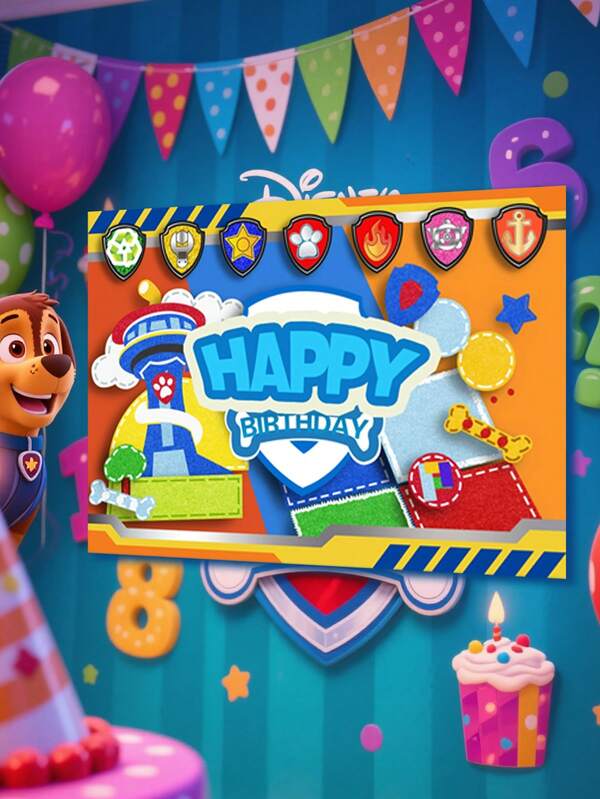  Paw Patrol Theme - Paw Patrol Backdrop + Cute Cartoon Hanging Decorations + Birthday Decoration For Children's Bedroom Wall Tapestry, Children's Room Hanging Decorations, Home Wall Hanging, Wall Background, Paw Patrol Heroic Achievements, Decoration Tapestry, Children's Birthday Decoration Hanging Tapestry