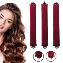 3件套发卷套装，缎面免加热卷发器套装 - 发卷、头带式卷发器和电卷发器，可佩戴过夜，高回弹橡胶填充，触感柔软，是圣诞节、生日、情人节的完美礼物，美发造型工具和发饰