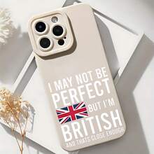 2026 nueva funda de teléfono mate, funda de teléfono con bandera británica y texto "Puede que no sea perfecto, pero soy británico y eso es lo suficientemente cercano para  15 Pro Max,  14 Pro,  13,  Galaxy S23, S22, S21, funda de teléfono, regalo de pareja para él y ella, regalo de San Valentín, regalo de cumpleaños". - Blanco antiguo - Ver 6
