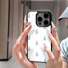 1 pieza Funda de teléfono a prueba de golpes y caídas,  Azul, árboles, repetido compatible con iPhone 17, 17 Pro Max, 17 Air, 16, 16 Plus, 15, 14, 13, 12, 11, XS, XR, X, 7, 8 Plus, Pro Max, Mini, 13 Pro Max, 16 Pro Max, resistente al agua y a los arañazos - Negro - Ver 6
