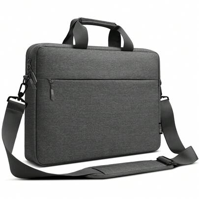 TECOOL 适用于14-17.3英寸华硕、惠普及其他品牌笔记本电脑的加厚肩带笔记本电脑包，防水防震，深灰色。