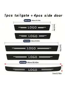 1-5 Pcs Carbon Fiber Pattern Threshold Protectors - Self-Adhesive, Scratch Resistant Door Entry Protection Device, Universal, Car Trunk Bumper Edge Protection Sticker, Suitable For Sports Vehicles - one-size - View 11