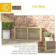 PawHut Wooden Foldable Rabbit Hutch, Small Animal Hutch, Free Movement Enclosure, Foldable Roof, Natural Rabbit Hutch For Guinea Pigs 120x120x57cm