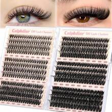 Calphdiar Eyelash Clusters 30D+40D+50D+60D+80D+100D Lash Clusters Wispy Individual Lashes 476PCS D-Curly Lash Extension 10-16MM Natural Lashes Clusters DIY Cluster Eyelash Extensions For Beginners - ColorA - 查看 1