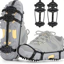 1双24齿防滑冰爪 - 不锈钢冰雪鞋套，适用于徒步、登山和狩猎 - 彩色 - 查看 6