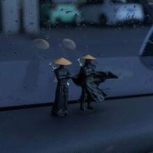 Trang trí màn hình xe hơi kiếm sĩ phương Đông cổ đại, đồ trang trí gương chiếu hậu Samurai hoạt hình - Hiệp sĩ - Xem 1