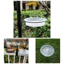 2pcs Metal Round Bird Feeders Tray, Wild Birds Seed Feeder Tray, Bird Mesh Tray Outdoor Accessory Humming Feeder Station - 水碗*2 - 查看 1