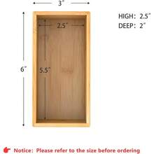 HAWT Bamboo Drawer Organizer Utensil Holder For Kitchen Small Wood Silverware Storage Organizer Stackable Box Tray For Cutlery Flatware Bathroom Caddy For Makeup Perfume Jewelry 6x3x2.5 Inch - 竹子 - 查看 2