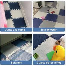 Tapete para Ejercicio, tapete para, Piso para Gym para de Espuma EVA, Tapete Foamy con 3 Colores para Yoga, Gym y Hogar (30 * 30 * 1CM) Noóxico, Antideslizante - ‎Azul+Blanco+Gris - Ver 10