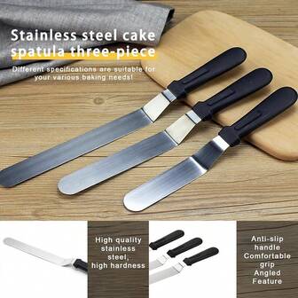 Stainless Steel Spatula/Scraper - Angled Icing Spatula For Cake Decorating, Baking, And Cooking - Non-Slip Handle, Durable Baking Tool Suitable For Home Kitchens And Bakeries